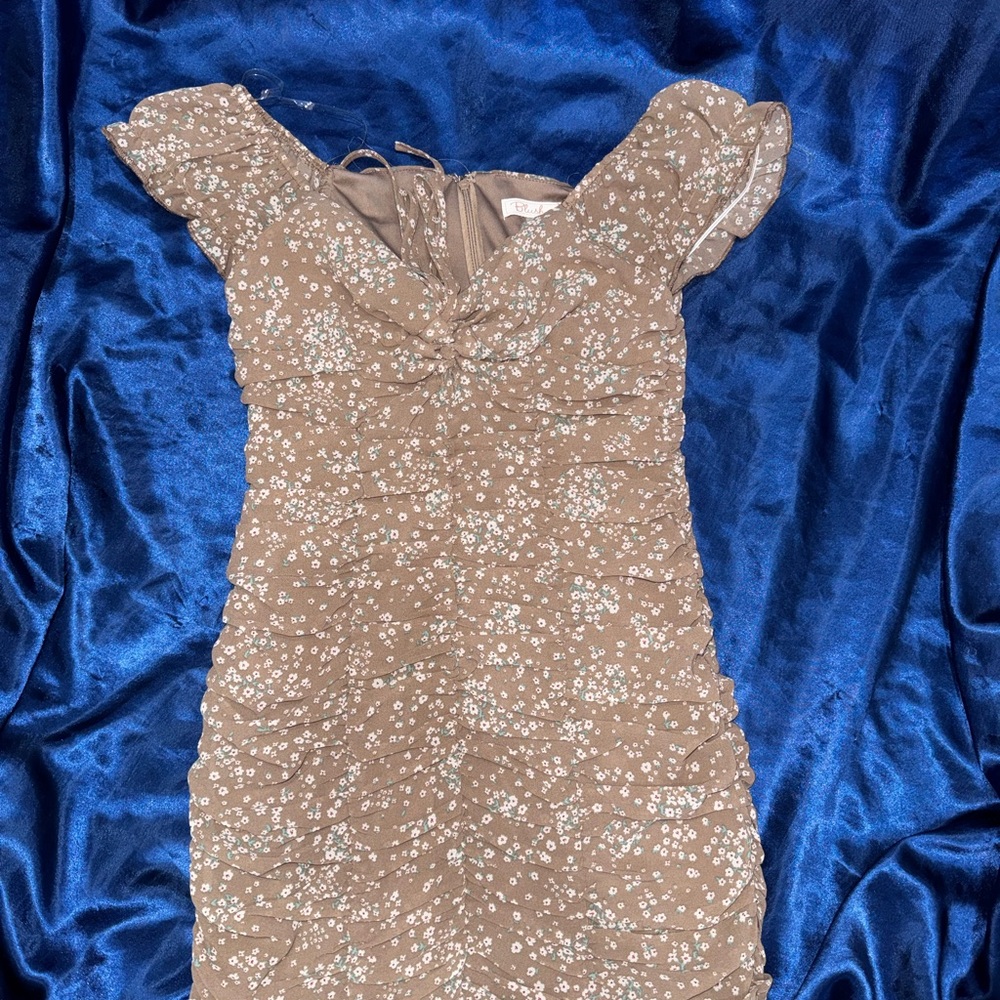 Blush Brown Floral Dress